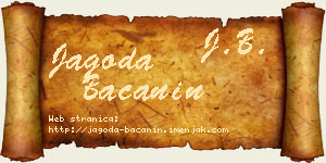 Jagoda Bačanin vizit kartica